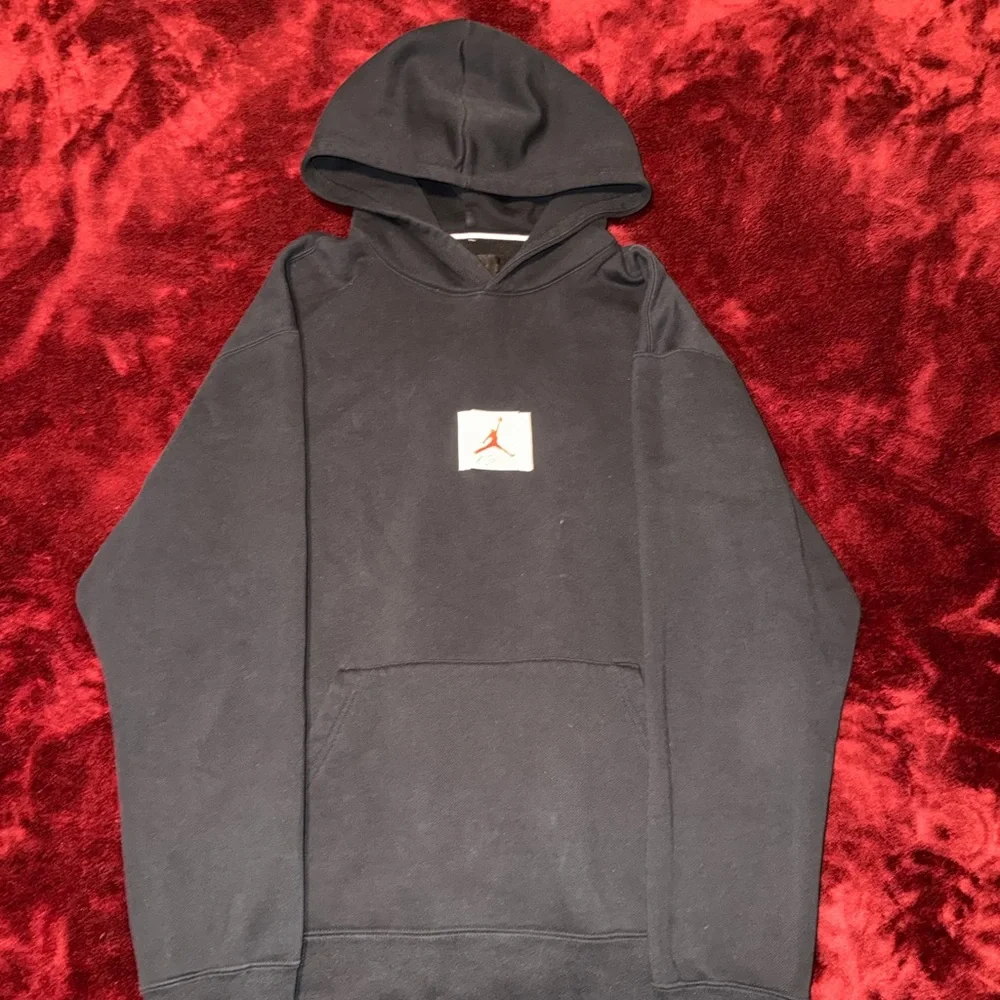 Jordan Flight Black Hoodie with Red Logo - Picture 1 of 5
